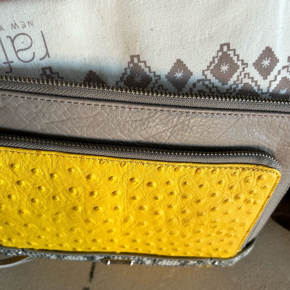 NWT Frye Yellow and Gray Crossbody Leather Bag - Picture 7 of 9